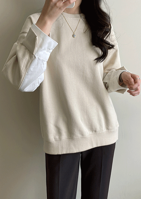 셔츠 소매 맨투맨 (2 color)