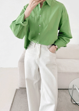 레니 컬러 코튼 셔츠 (2 color)