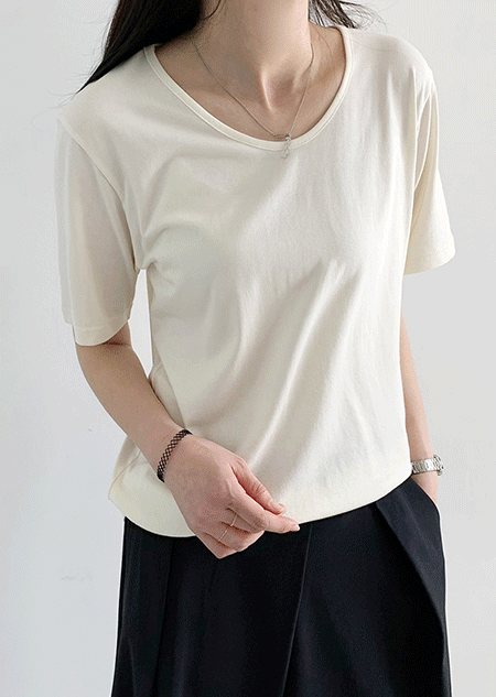 크리미 모달 유브이 반팔 티셔츠 (4 color)